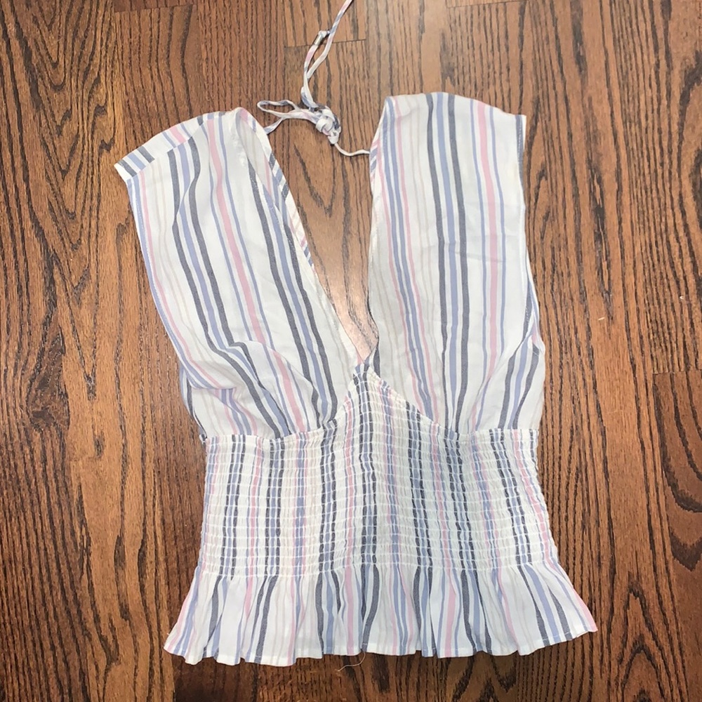 Ten Sixty Sherman Striped Smocked Waist Top